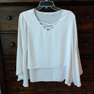 Cato M white flowy top
